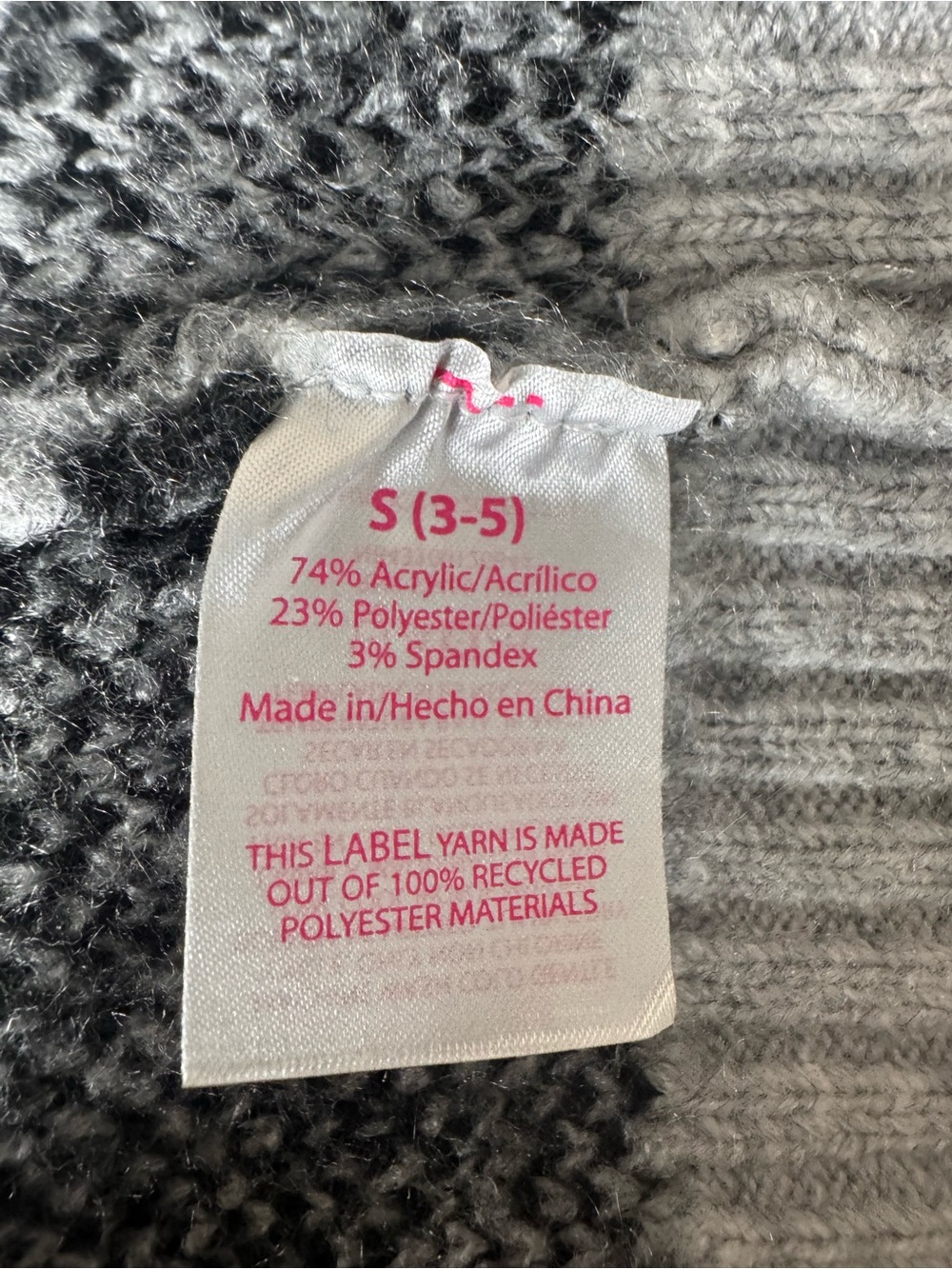 No Boundaries Womens S 3-5 Cat Print Cardigan Sweater Gray Black Open Front - Picture 5 of 8